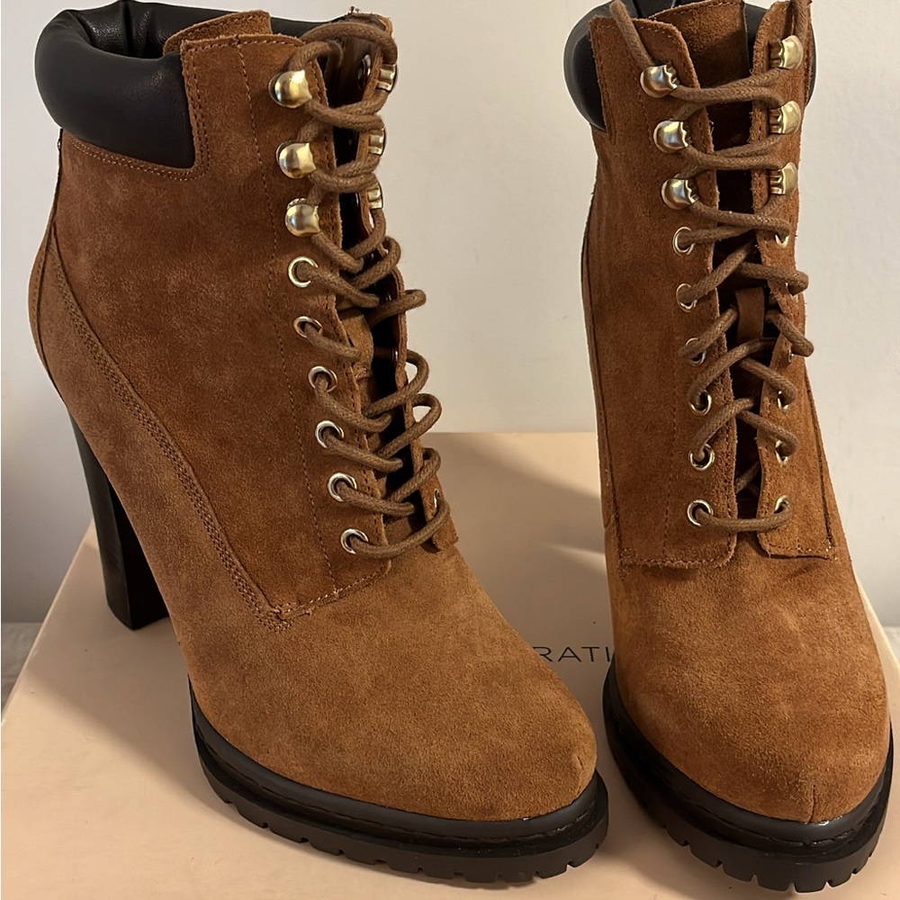 BCBG suede brown boots